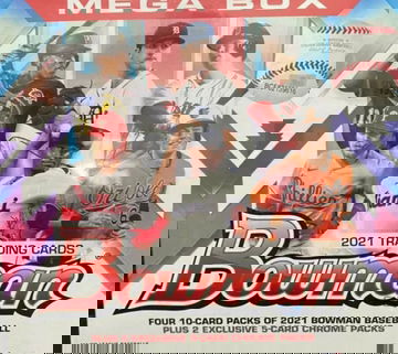 2021 Bowman Baseball Mega Box 10 Chrome cards per box!
