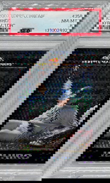 2007 Topps Chrome #158 Ichiro Suzuki Black Xfractor SP PSA 8 WELL CENTERED POP 1