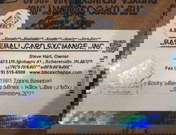 1993 Topps Series 1 Baseball Rack Box Case BBCE Certified A9681