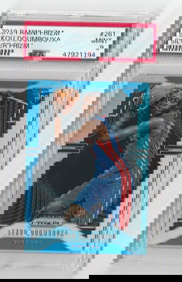 PSA 9 MINT 2019 PANINI PRIZM SILVER PRIZM SEKOU DOUMBOUYA CARD #261