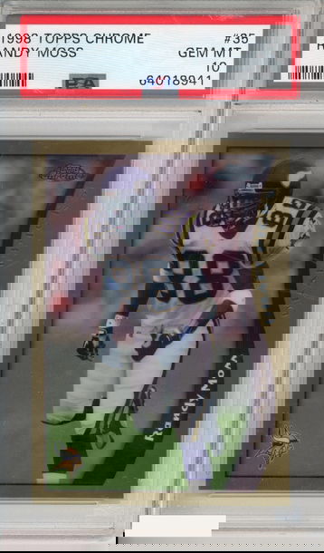 1998 TOPPS CHROME RANDY MOSS #35 ROOKIE MINNESOTA VIKINGS RC PSA 10 GEM MT