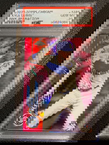 2020 Topps Chrome Kyle Lewis Pink Refractor PSA10