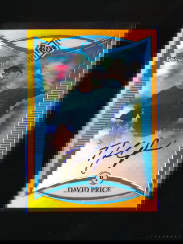 2008 Bowman Chrome David Price Orange Auto RC Red Sox JSY #24 /25 NICE