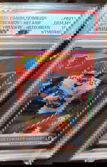 2020 Panini Donruss Optic Preview #P321 Clyde Edwards-Helaire Red/Green PSA 10