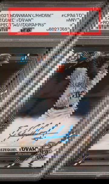 2021 Bowman Chrome Prospect Ezequiel Tovar Autograph #CPAETO PSA 9 [BL-3B.35]
