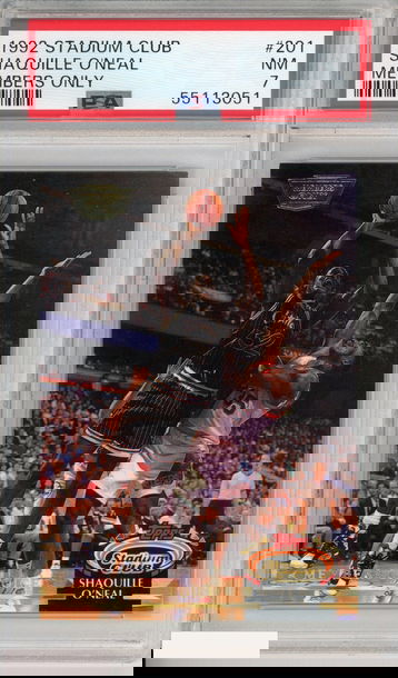 1992 STADIUM CLUB SHAQUILLE O NEAL #201 MEMBERS ONLY ROOKIE HOF MAGIC RC PSA 7