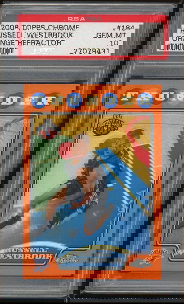 2008 Topps Chrome Russell Westbrook Orange Refractor PSA 10 