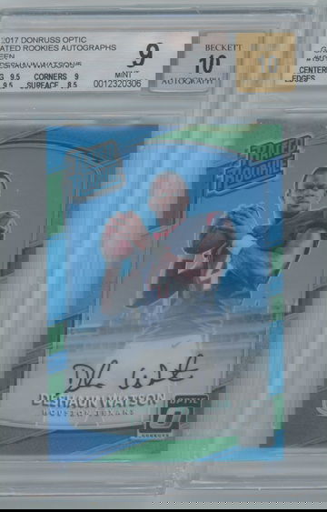 Deshaun Watson 2017 Optic GREEN 3/5 RC Auto BGS 9 10/auto