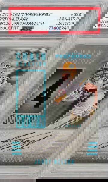 2017 Panini Preferred Jordy Nelson Chain Reaction Auto 4TH Down 1/1 PSA/DNA Certified 8/9...