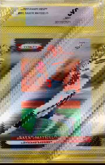 2018 Rookie Prizm Baker Mayfield RC.  BGS 9 Cleveland Browns