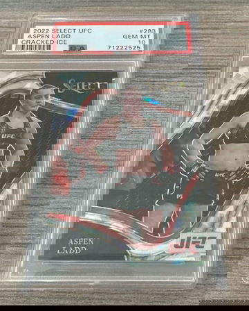 2022 Panini Select UFC #283 Aspen Ladd Octagonside Cracked Ice /8 PSA 10 GEM MT