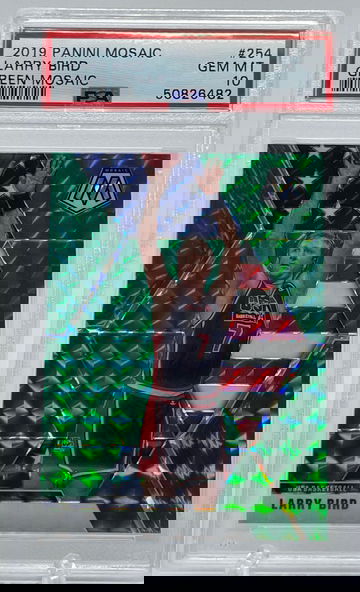 2019 Panini Mosaic Larry Bird Green Mosaic PSA 10 Pop 8