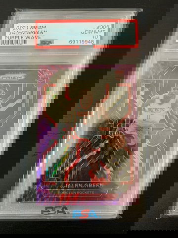 2021 Prizm basketball jalen green purple wave psa 10