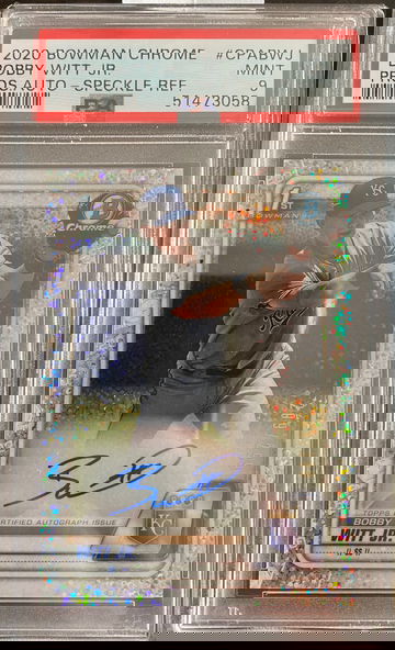 BOBBY WITT JR 2020 BOWMAN CHROME SPECKLE AUTO /299 PSA 9 MINT