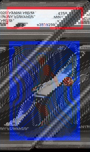 2020 Prizm RC Blue Anthony Edwards /199 PSA 9 
