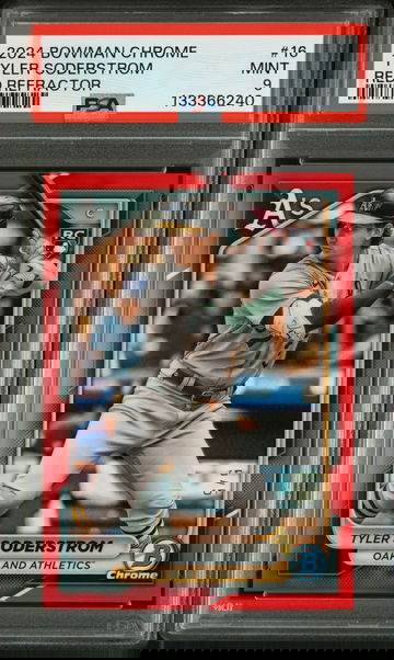 2024 Bowman Chrome TYLER SODERSTROM True Red refractor 5/5 Rookie Card RC PSA 9