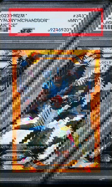 2023 Panini Prizm Orange Ice Anthony Richardson #343 RC PSA 9