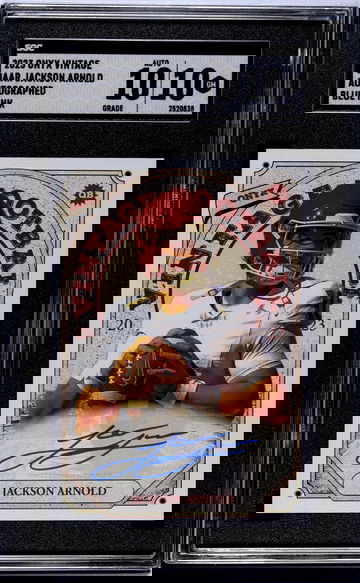 2023 Onyx Vintage Football Blue Ink Jackson Arnold #OAAR Auto SGC 10 Auto 10