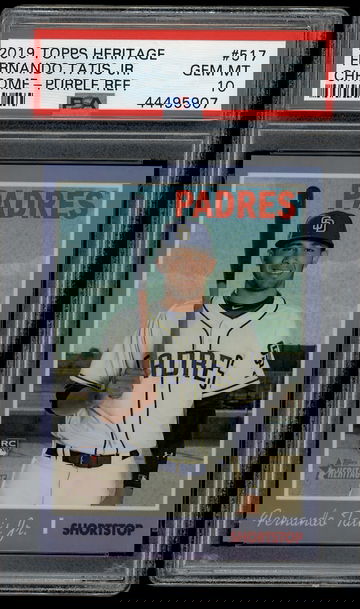 2019 Topps Heritage Fernando Tatis Jr Chrome Purple Refractor PSA 10 RC