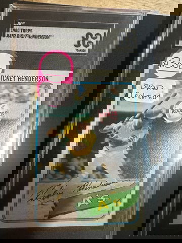 1980 TOPPS #482 RICKEY HENDERSON ROOKIE (DEAD CENTERED) SGC 8