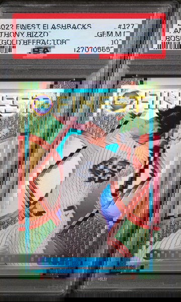 2022 Topps Finest Flashbacks Rose Gold Refractor Anthony Rizzo #127 PSA 10