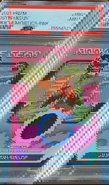 2021 JUSTIN FIELDS Panini PINK PRIZM Rookie Gear Jersey Patch Relic PSA 9 POP 24