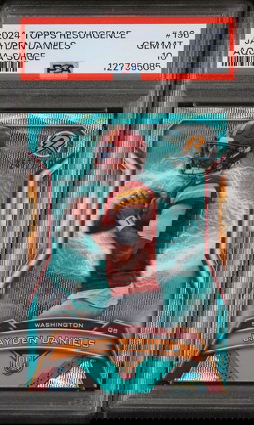 2024 Topps Resurgence Aqua Surge Jayden Daniels #196 RC /249 PSA 10