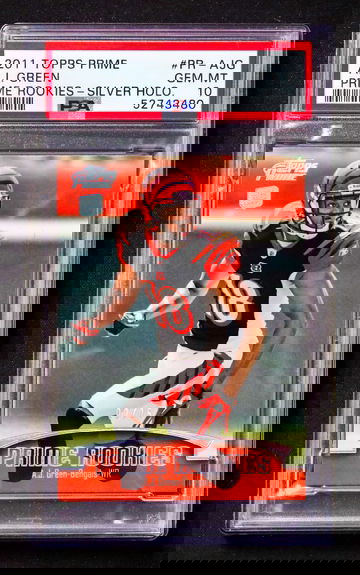 2011 Topps Prime - AJ Green - Prime Rookies Rookie Silver Holo SSP /25 PSA 10 Gem Mint