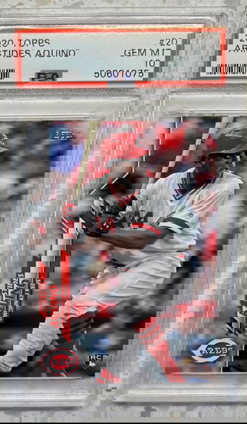 2020 topps rc Aristides Aquino rc psa 10 reds