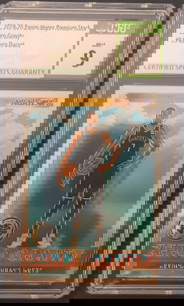 2019-20 NBA Hoops Premimum Stock #9 Kevin Durant CSG 9 Mint Zero Gravity Insert