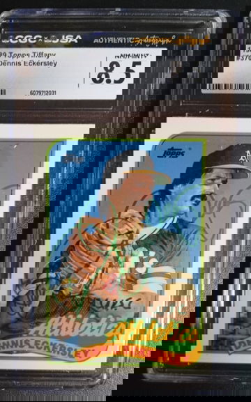 1989 Topps Tiffany #370 Dennis Eckersley CGC 8.5 JSA Authentic Auto 