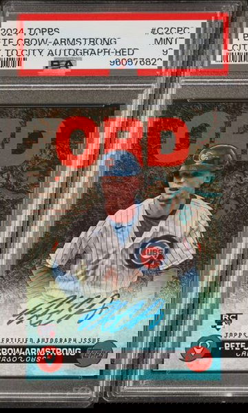 2024 Topps Pete Crow-Armstrong Rookie Red Auto 11/25 PSA 9