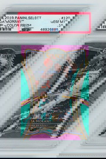 Ja Morant 2019 Panini Select #120 Tri-Color Prizm Premier Level PSA 10
