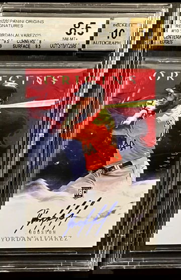 2020 Origins Astros Yordan Alvarez RC #10 SP Red On Card Auto #d 2/25 BGS 8.5/10