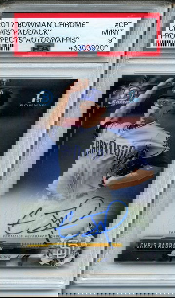 2017 Bowman Chrome Chris Paddack Auto #CP PSA Mint 9