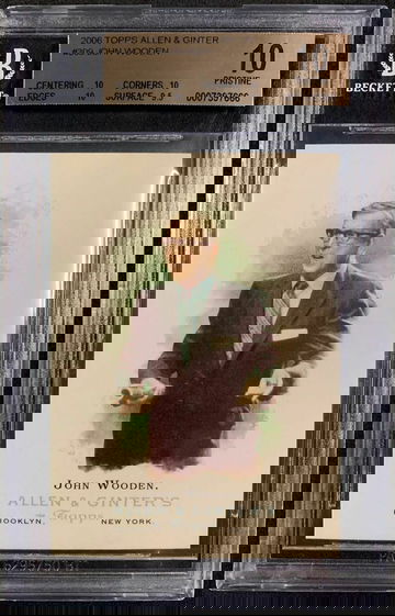 2006 Topps Allen & Ginter #309 John Wooden BGS 10 PRISTINE POP 1 HOF NCAA UCLA - DHL Express Air 5-6 Days