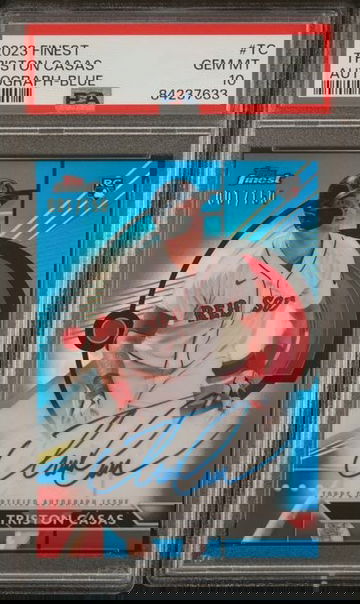 2023 Topps Finest Triston Casas Rookie Autograph PSA 10 Blue Refractor #'d 001/150