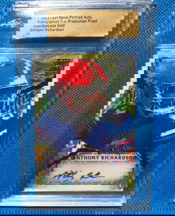 1/1 ANTHONY RICHARDSON Leaf Metal ROOKIE AUTO Proof Kaleidoscope GOLD 1/1 