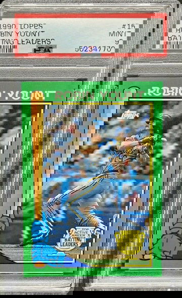 RARE 1990 Topps Robin Yount #15 Batting Leaders PSA 9 Mint *Pop 2* None Higher!