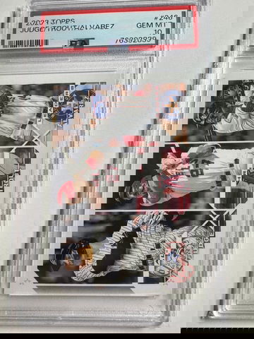 2023 Topps #246 Aaron Judge / Mike Trout / Yordan Alvarez AL HR Ld PSA 10 GEM-MT