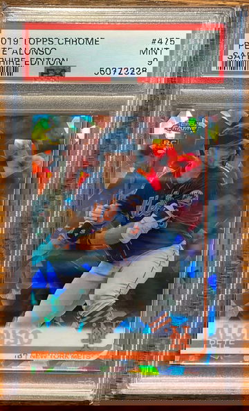 2019 Topps chrome sapphire Pete Alonso PSA 9