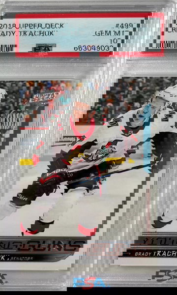 2018 Upper Deck Brady Tkachuk Young Guns RC Rookie Card PSA 10 Gem Mint