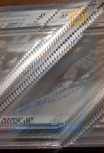 2019 Topps Clearly Authentic Auto Black Fernando Tatis Jr. RC BGS 9 10/75