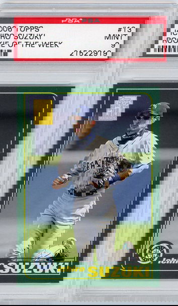 2006 TOPPS ICHIRO SUZUKI ROOKIE OF THE WEEK #13 PSA 9 MINT 