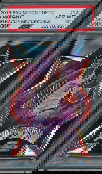 Ja Morant 2019 Panini Contenders Optic Superstar D/C Red Cracked Ice PSA 10