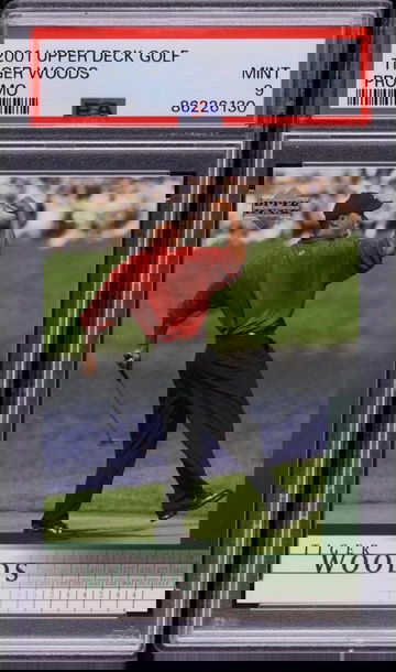 2001 Upper Deck Golf Tiger Woods Promo Rookie RC PSA 9 MINT