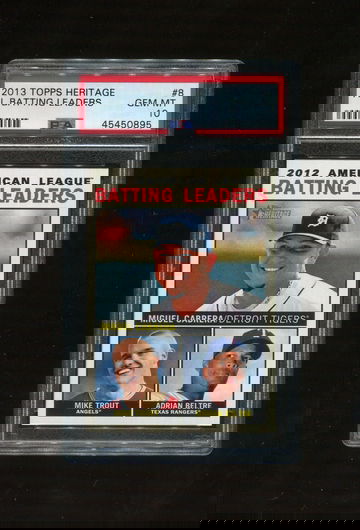 2013 Topps Heritage #8 Cabrera/Trout/Beltre PSA 10 GEM MINT