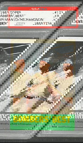 1963 Topps baseball Bombers' Best # 173 PSA 5, Mantle, Richardson, Tresh