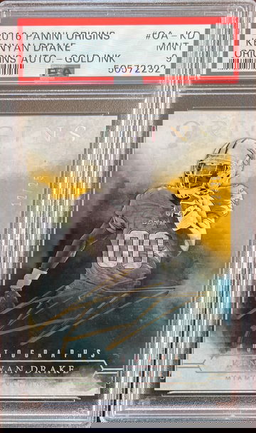 2016 Panini Origins Kenyan Drake Gold Ink Auto /25 - PSA 9