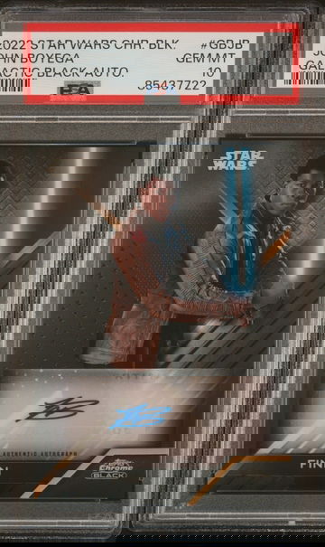 2022 Topps Chrome Black Star Wars John Boyega Finn Galactic Black Auto 